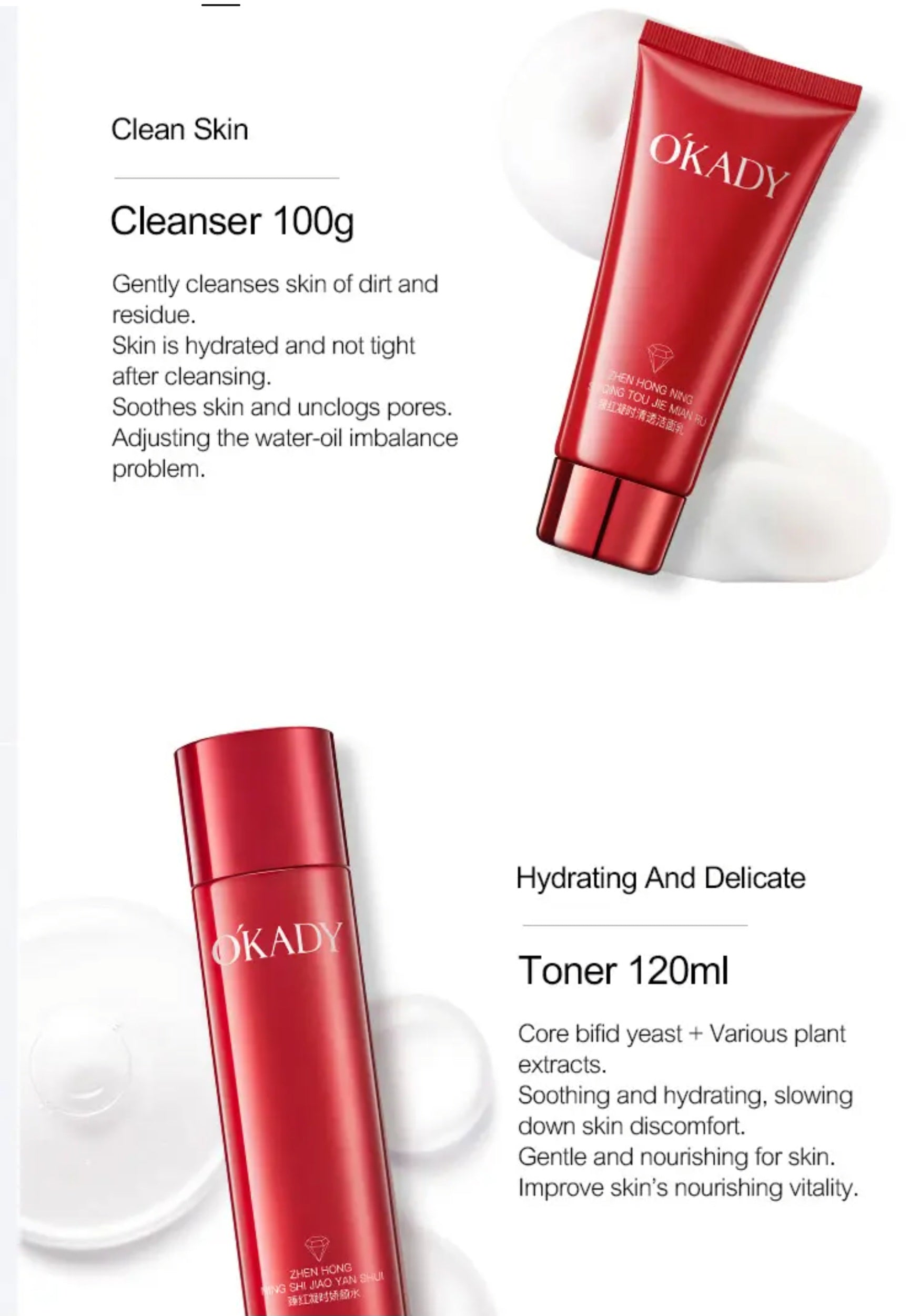 Zestaw na prezent OKADY Ruddy Anti-Aging Glow Skin Care Set – Kompleksowa pielęgnacja przeciwstarzeniowa z efektem rozświetlenia