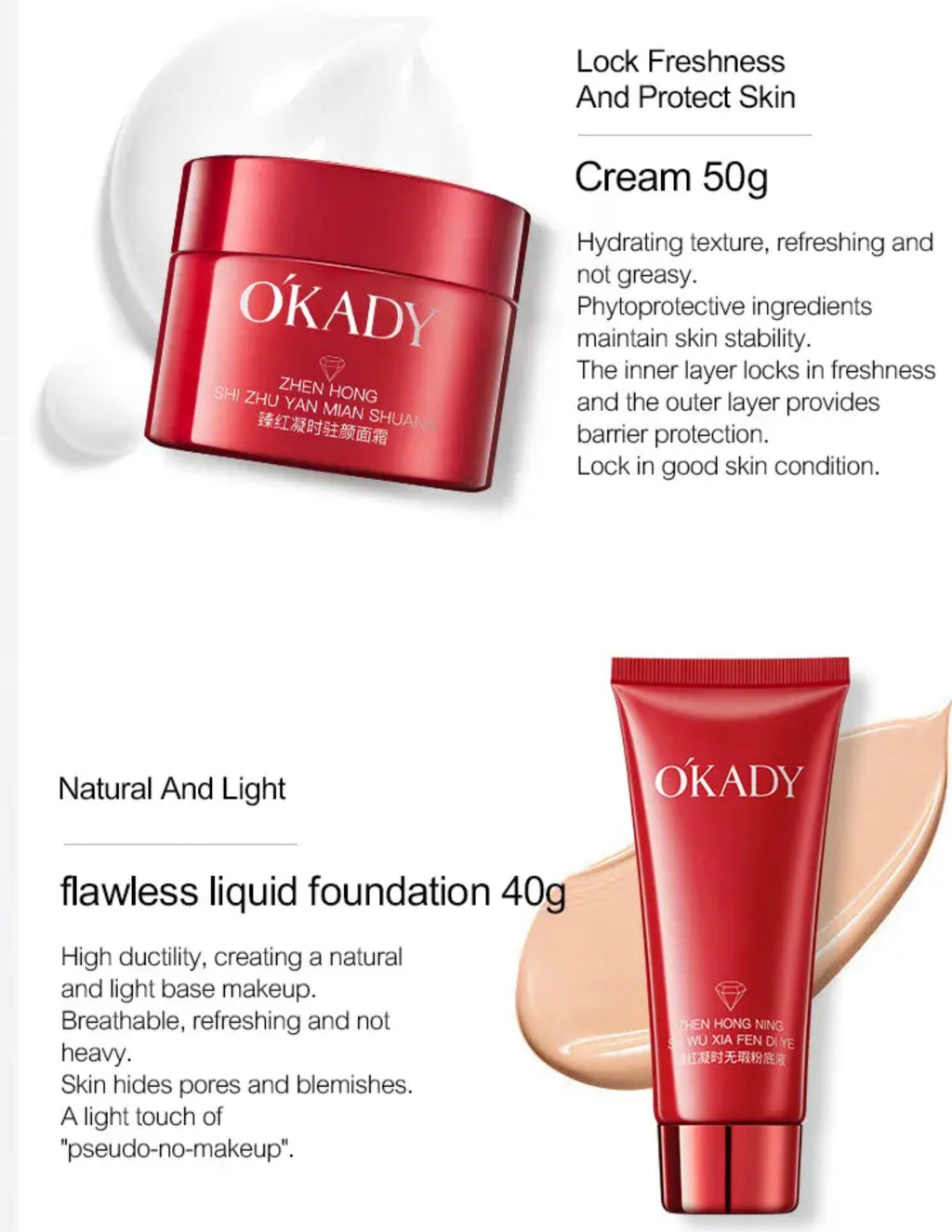 Zestaw na prezent OKADY Ruddy Anti-Aging Glow Skin Care Set – Kompleksowa pielęgnacja przeciwstarzeniowa z efektem rozświetlenia