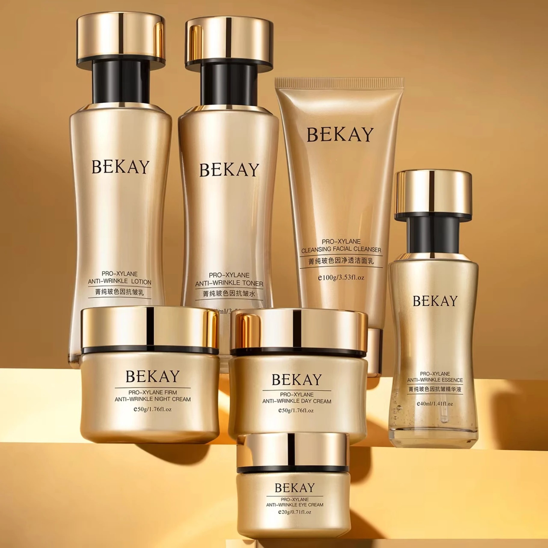 Zestaw na prezent. Kompletny luksusowy rytuał przeciwzmarszczkowy z Pro-Xylane, peptydami i niacynamidem