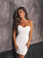 Off-the-Shoulder Bodycon Mini Dress with Lace-Up Corset Back