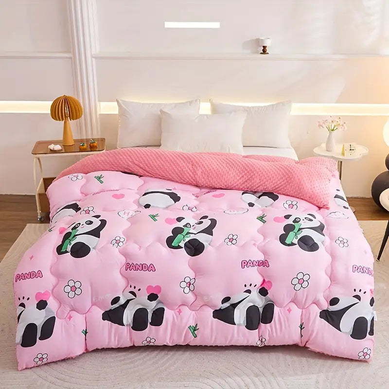 Komplet Pościeli z Panda i Kwiatami 3 części