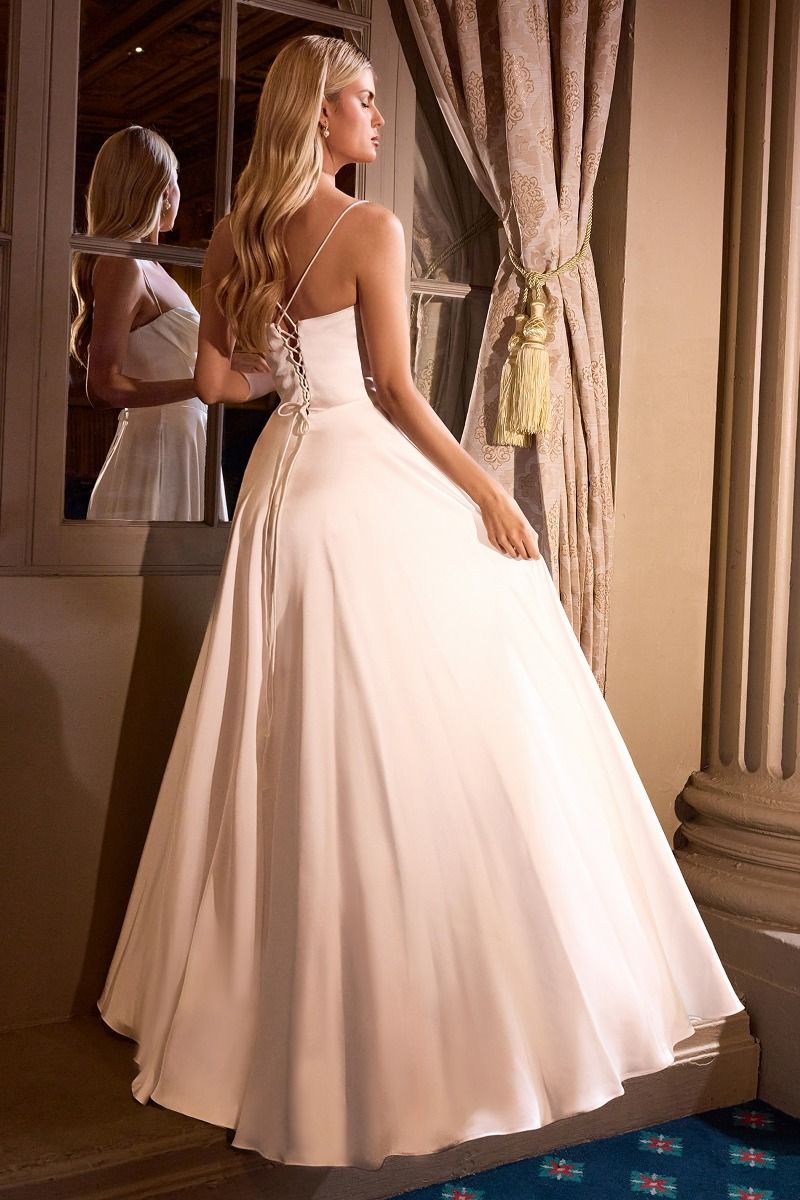 Modern Bridal Gown w/ Elegant A-Line Cut & Structural Corset Bodice CD7481W