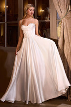 Modern Bridal Gown w/ Elegant A-Line Cut & Structural Corset Bodice CD7481W