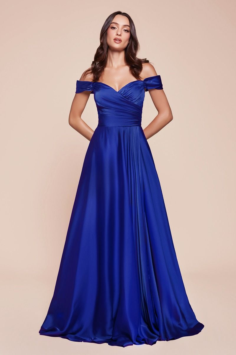 A-Line Satin Off The Shoulder Dress