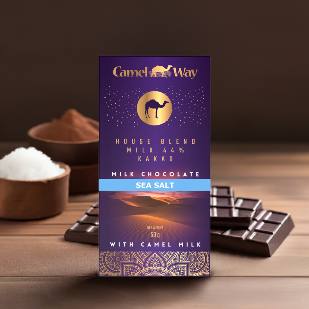 Handmade Camel Milk Chocolate with Sea Salt | 44% Cocoa