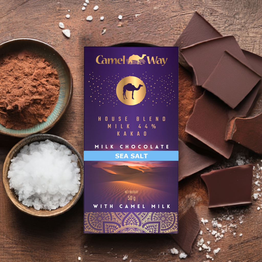 Handmade Camel Milk Chocolate with Sea Salt | 44% Cocoa