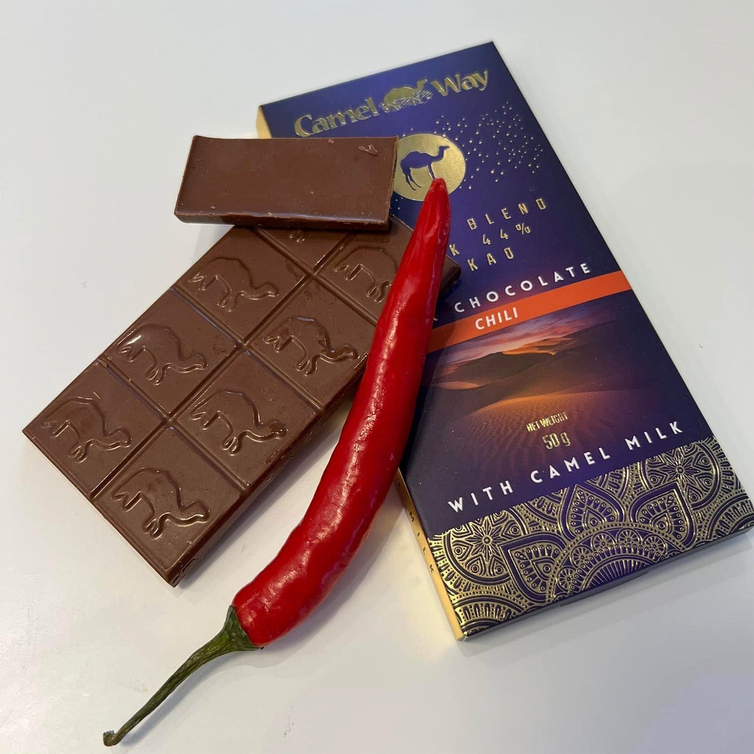 Handmade Camel Milk Chocolate with Chilli | 44% Cocoa