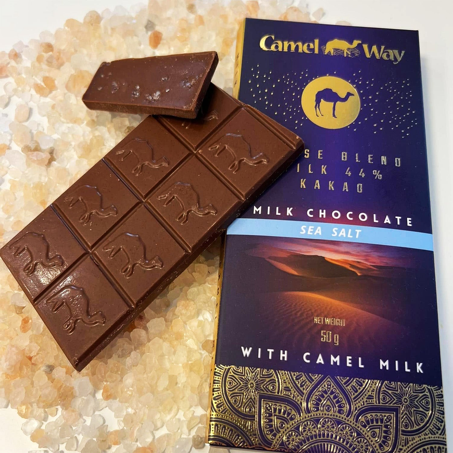 Handmade Camel Milk Chocolate with Sea Salt | 44% Cocoa
