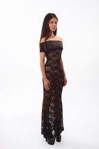 Lace Off-shoulder Maxi Dress