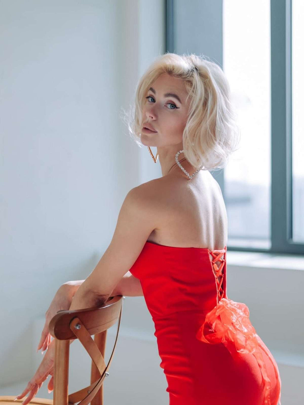 Off-the-Shoulder Bodycon Mini Dress with Lace-Up Corset Back