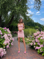 Short Mini Party Dress with Tulle Train