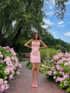 Short Mini Party Dress with Tulle Train