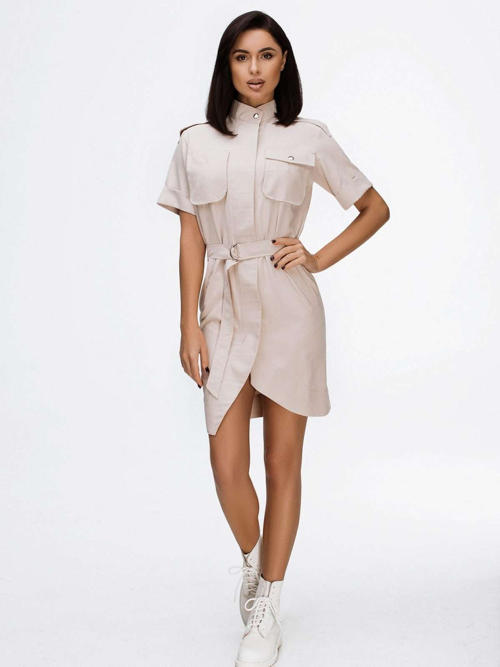Easygoing Chic Asymmetry Casual Dress With Pockets
