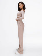 Off-Shoulder Crop Top & Pants Set – Two-Piece Lounge Outfit | GLOWSYOU-12