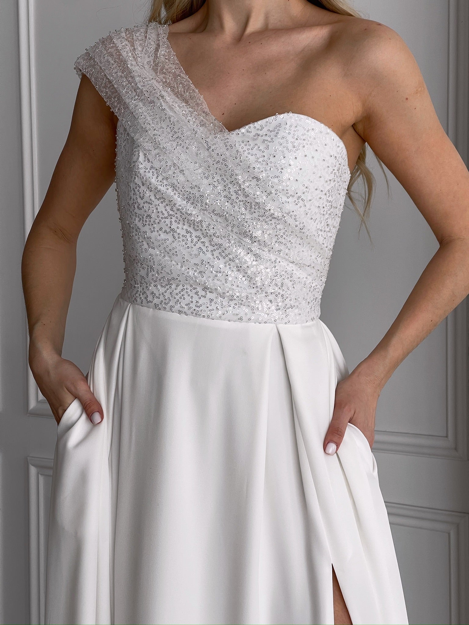 white bridal shower maxi dress