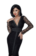 Formal Lace & Silk Maxi Dress in White, Black, pink | Elegant Romantic Evening wear