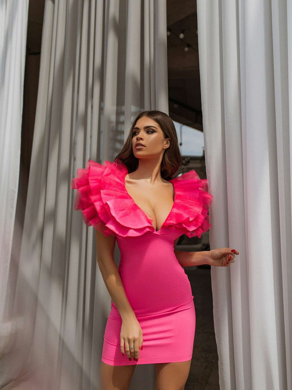 Pretty Pink Ruffle Charm Dress