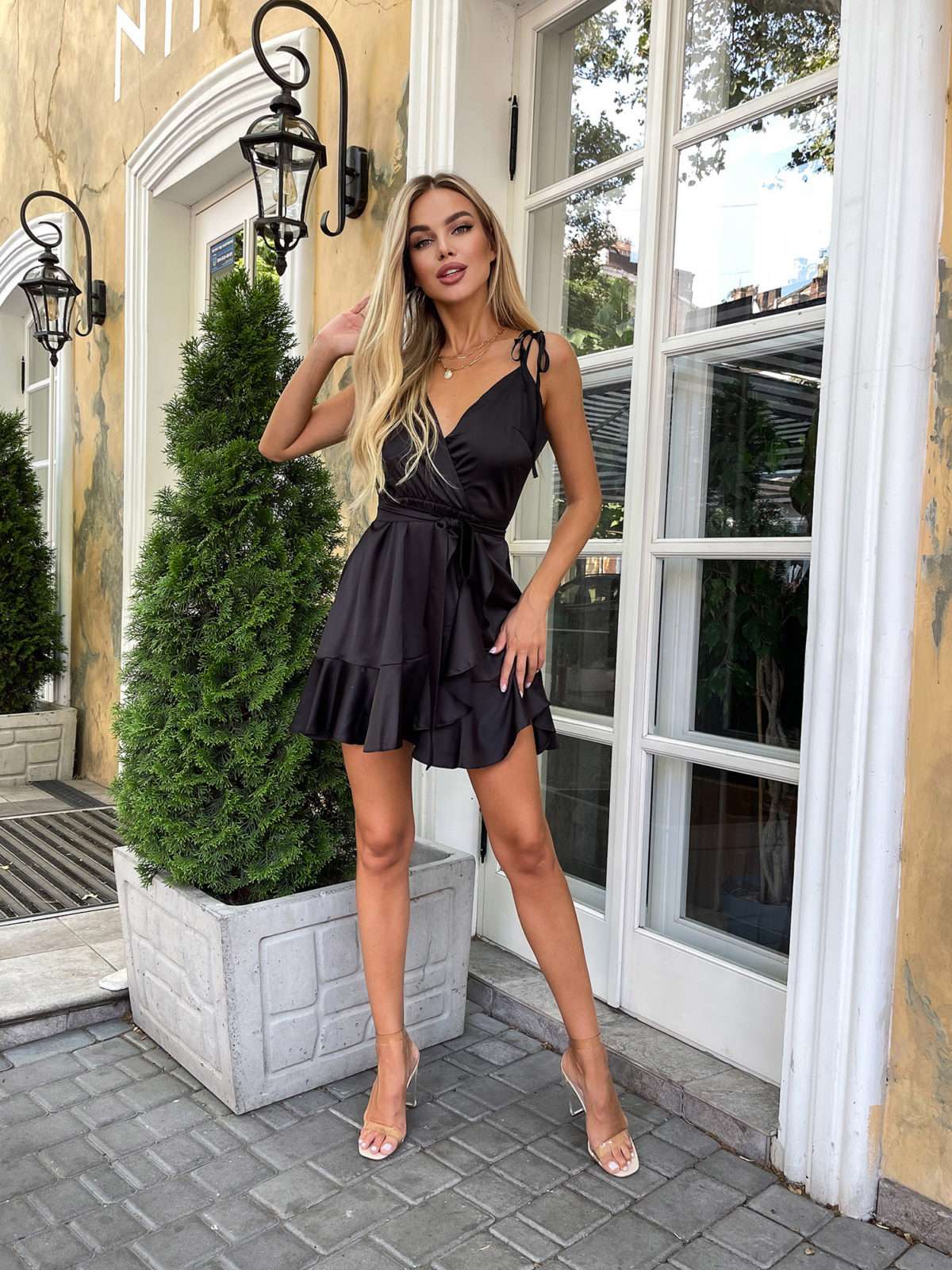 Spaghetti Summer Dress With Playful Ruffle Skirt