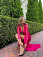 Formal Lace & Silk Maxi Dress in White, Black, pink | Elegant Romantic Evening wear