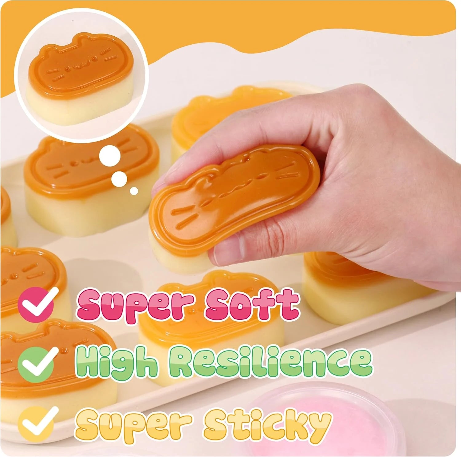Taba Squishy Kit - 18OZ Rubber Squishy Kit z prowadnicą, bez pęcherzyków i szybszym utwardzaniem - FuFu Squishy Kit z formą, Flockin