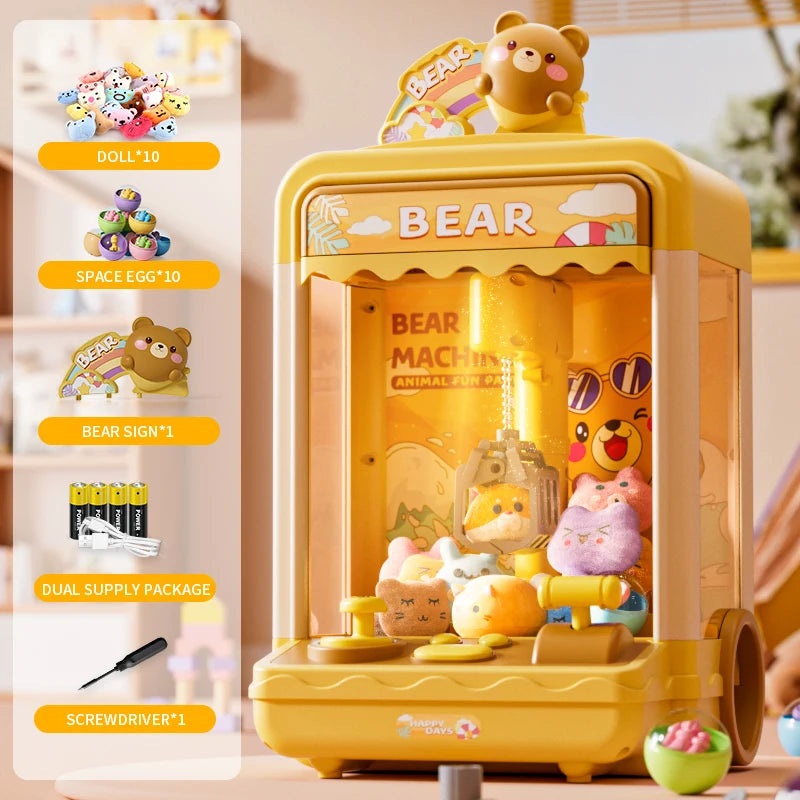 Maszyna z chwytakiem dla dzieci — mini automat vendingowy z jednorożcem dla dziewczynek, chwytak do cukierków i zabawek, dozownik nagród z dźwiękiem, elektroniczna gra arcade.