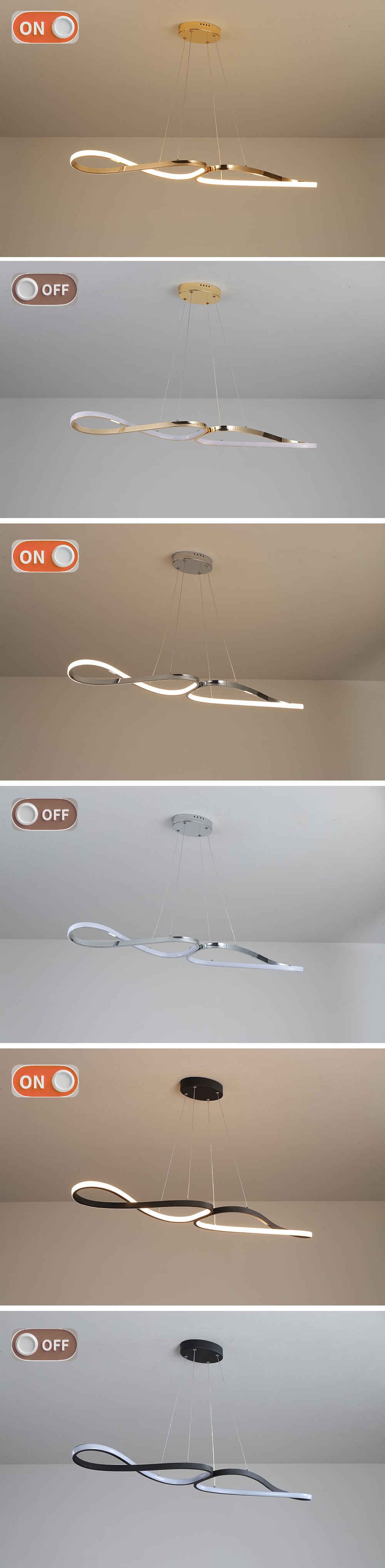 Lampa wisząca LED 100 cm, ściemnialna, z pilotem