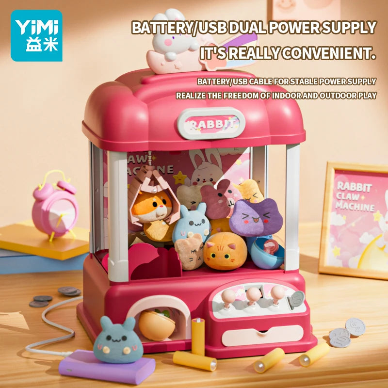 Maszyna z chwytakiem dla dzieci — mini automat vendingowy z jednorożcem dla dziewczynek, chwytak do cukierków i zabawek, dozownik nagród z dźwiękiem, elektroniczna gra arcade.