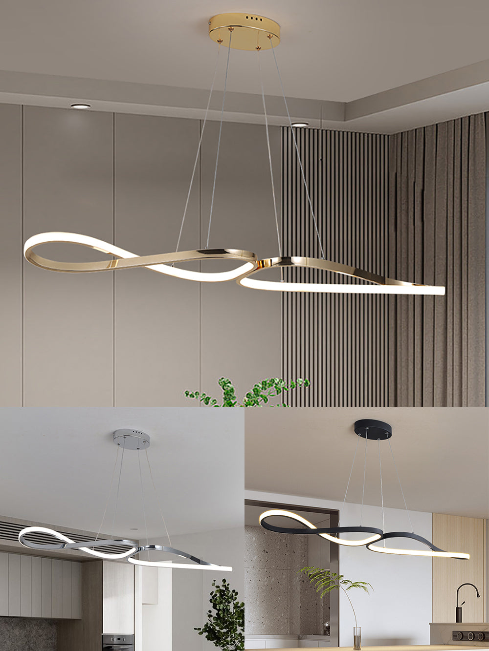 Lampa wisząca LED 100 cm, ściemnialna, z pilotem