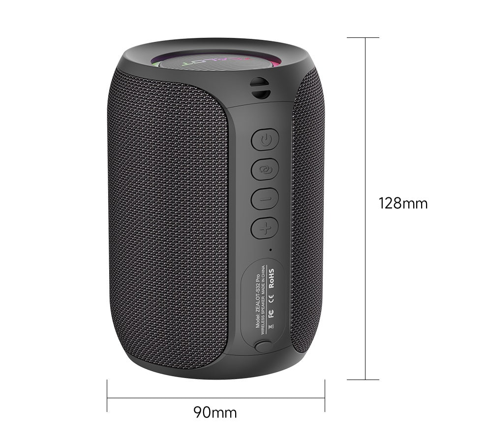 Potężny głośnik Bluetooth, bezprzewodowy, z mocnym basem, oświetleniem LED