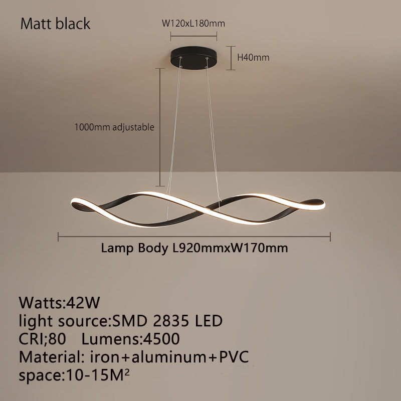 Lampa wisząca LED z żyrandolem i pilotem