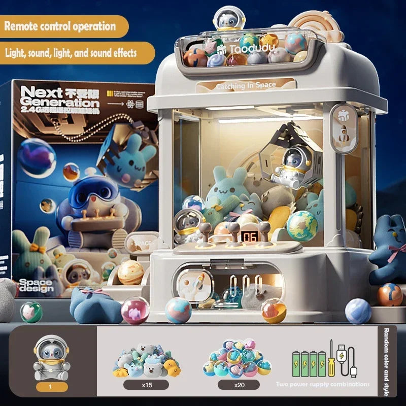 Duża, DIY maszyna do łapania zabawek (claw machine) dla dzieci, na monety — mini automat z chwytakiem, muzyką, na lalki i zabawki. Idealny prezent świąteczny dla dzieci.