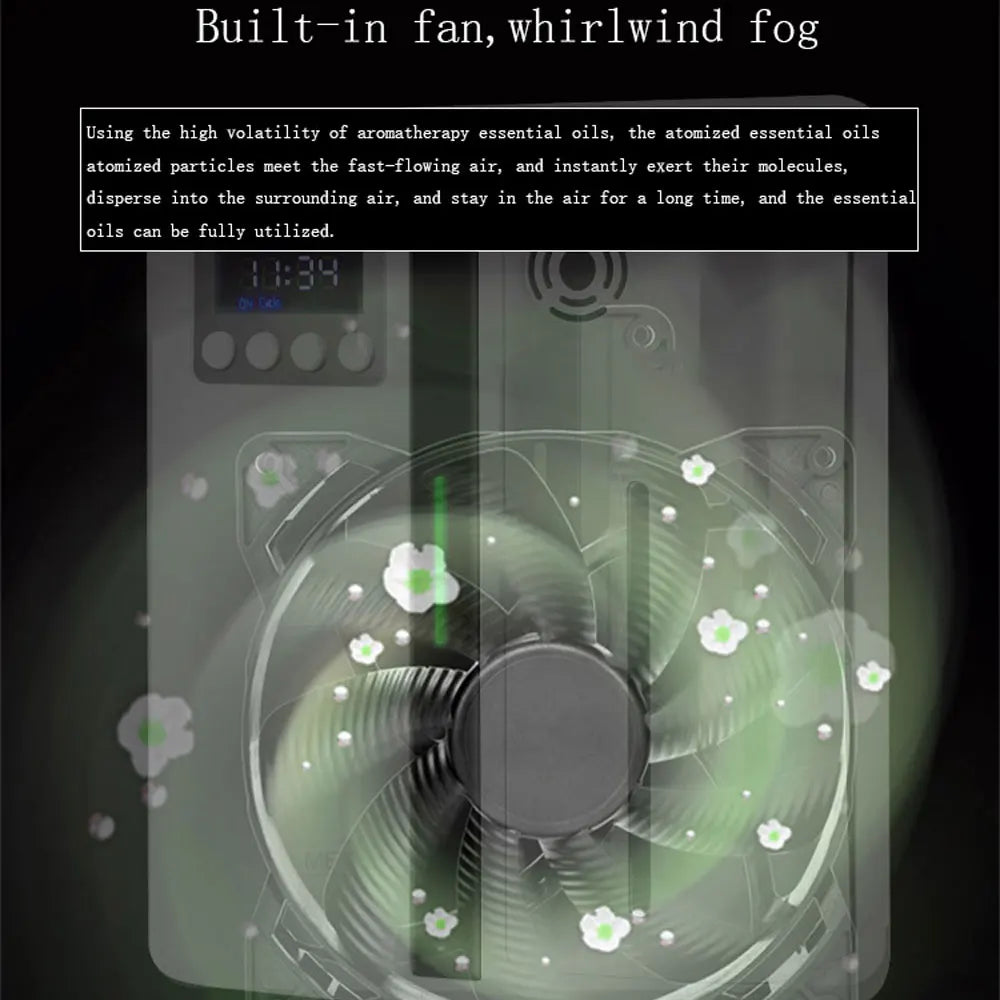 Dyfuzor zapachowy do montażu na ścianie Hotelowy dyfuzor zapachowy 160ML z wentylatorem wewnątrz dla dużych obszarów Hotel Lobby Home Fragrance