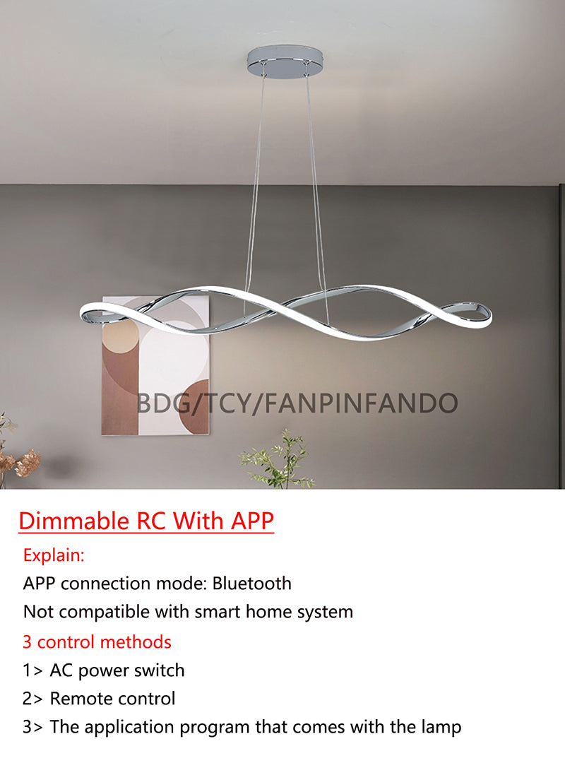 Lampa wisząca LED z żyrandolem i pilotem