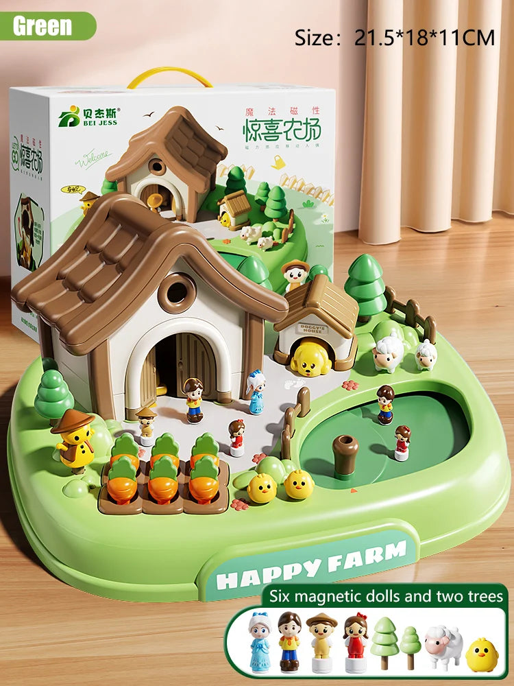 Magnetyczny Domek dla Lalek dla Dzieci Gra Stołowa Edukacyjna Zabawka Rodzinna dla Dzieci w Wieku 3+ Prezent na Urodziny 20 cm
