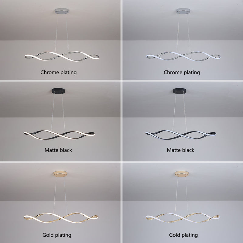Lampa wisząca LED z żyrandolem i pilotem