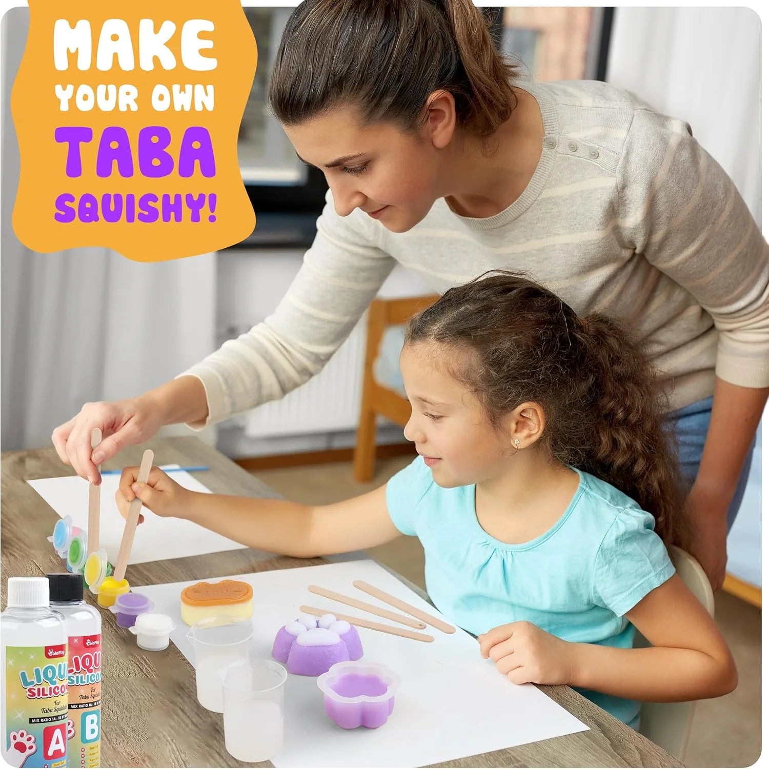 Taba Squishy Kit - 18OZ Rubber Squishy Kit z prowadnicą, bez pęcherzyków i szybszym utwardzaniem - FuFu Squishy Kit z formą, Flockin