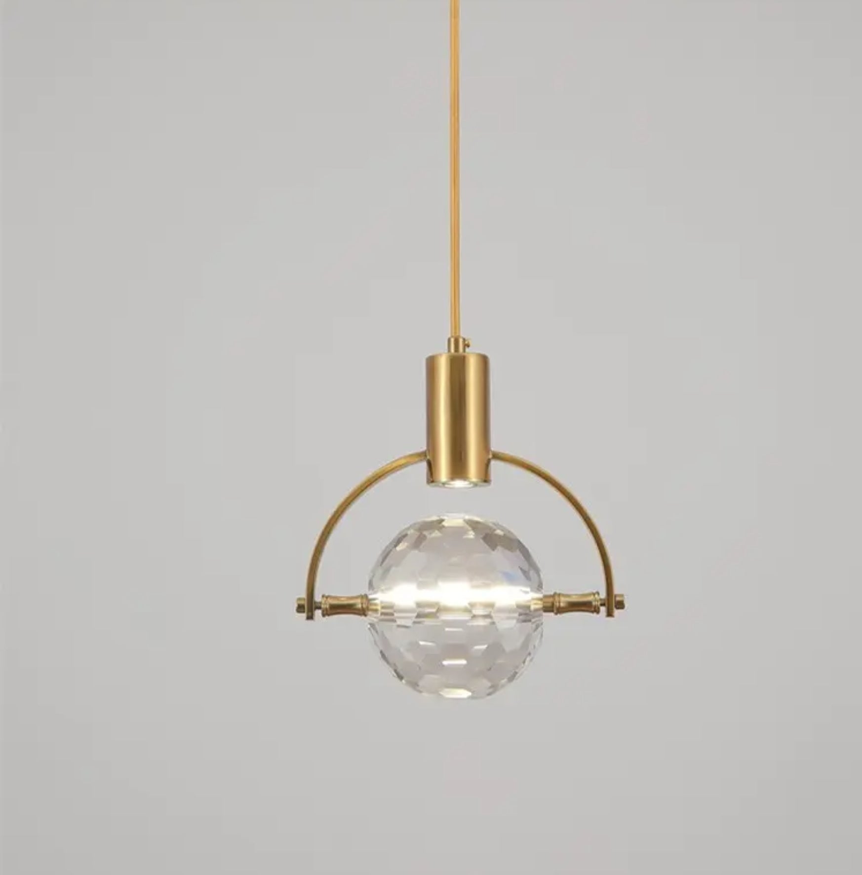 Lampa wisząca kryształowa LED 5W nowoczesna złota K9 szklana kula żyrandol nad stół salon restauracja