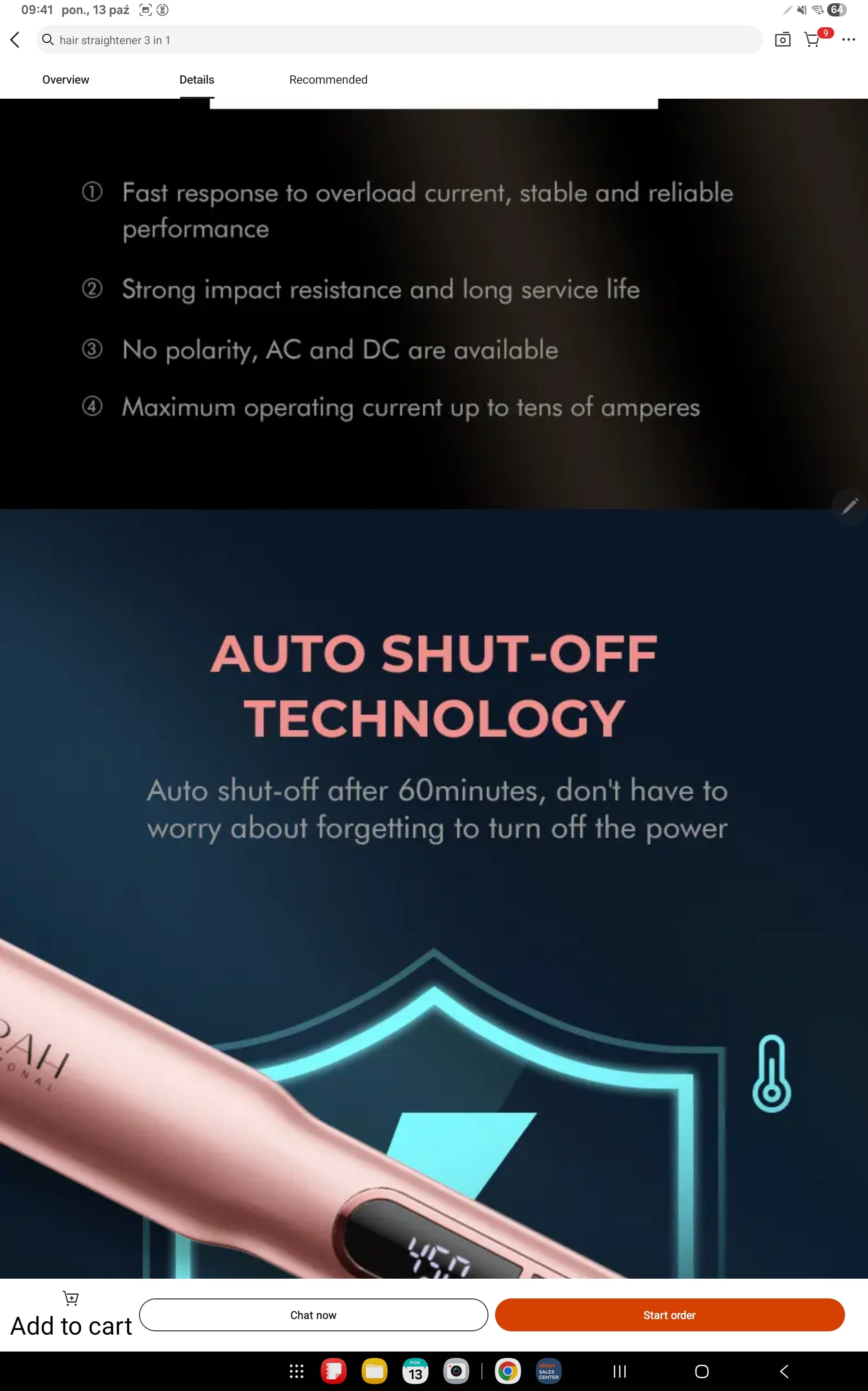 Profesjonalna Prostownica do Włosów Titanium-LED