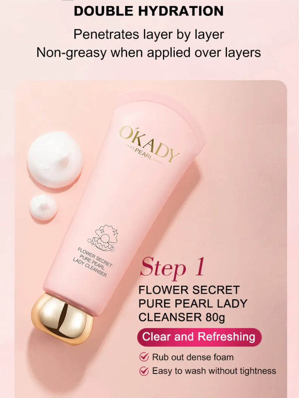 Zestaw na prezent OKADY Flower Secret Pure Pearl Lady Skin Care Set – Perłowa pielęgnacja anti-aging z efektem rozświetlenia i głębokiego nawilżenia