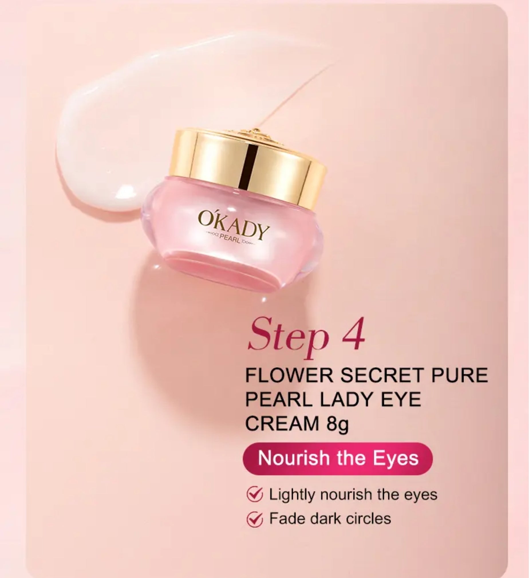 Zestaw na prezent OKADY Flower Secret Pure Pearl Lady Skin Care Set – Perłowa pielęgnacja anti-aging z efektem rozświetlenia i głębokiego nawilżenia