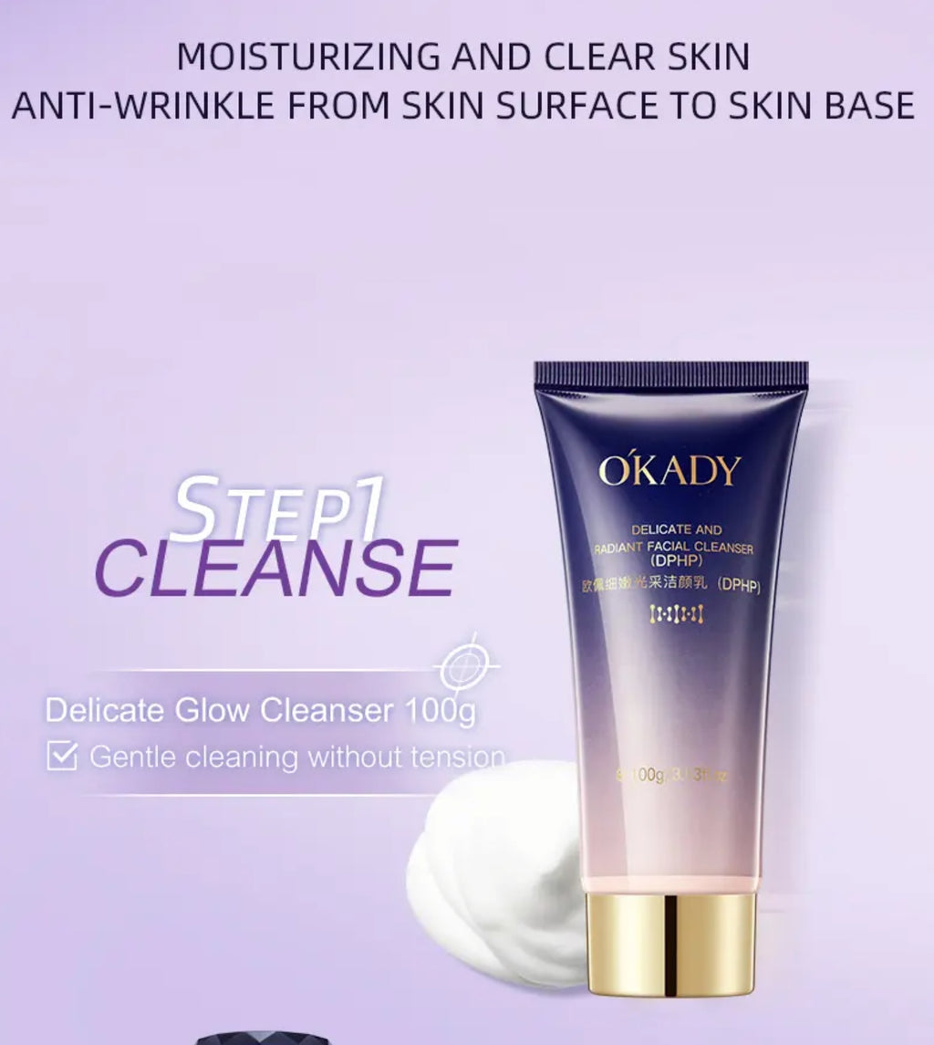 Zestaw na prezent OKADY Youth Elastic & Anti-Wrinkle 8-Step Skin Care Set – Kompleksowa pielęgnacja przeciwzmarszczkowa i liftingująca