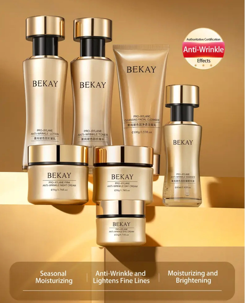 Zestaw na prezent. Kompletny luksusowy rytuał przeciwzmarszczkowy z Pro-Xylane, peptydami i niacynamidem