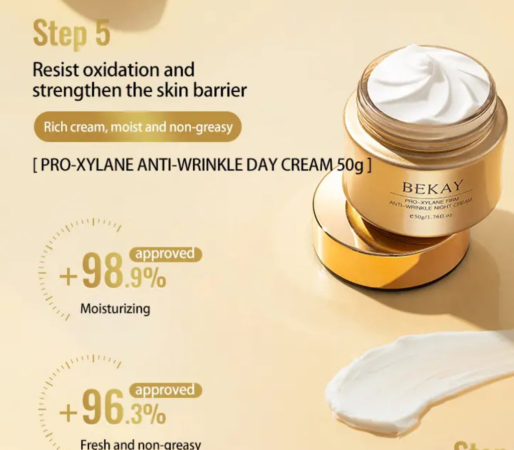 Zestaw na prezent. Kompletny luksusowy rytuał przeciwzmarszczkowy z Pro-Xylane, peptydami i niacynamidem