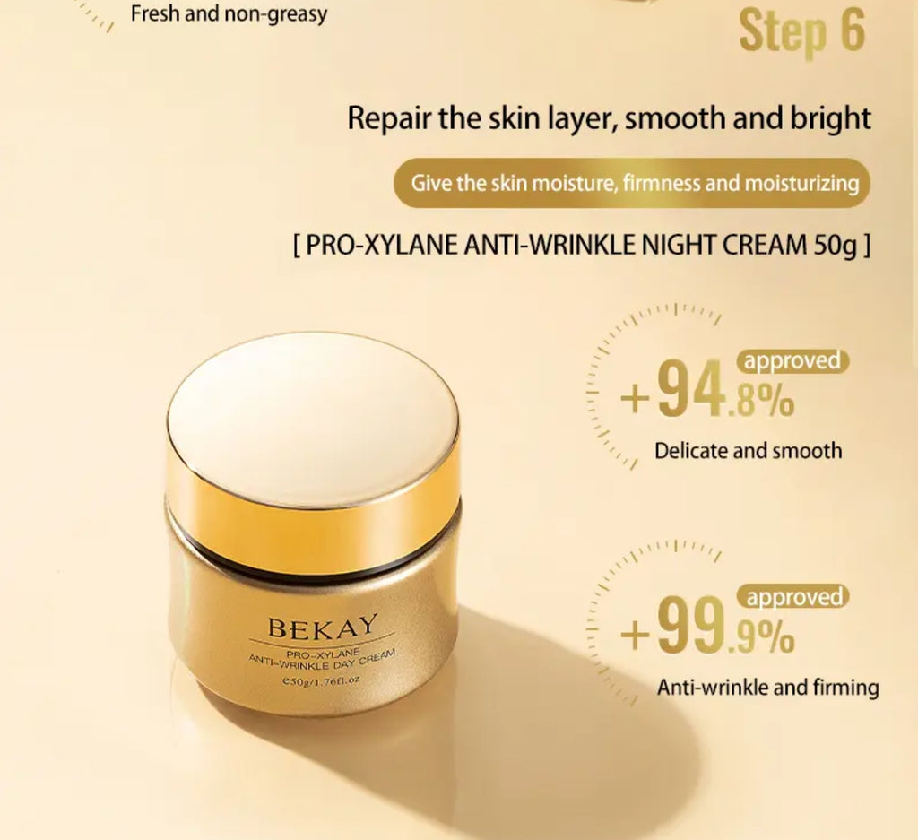 Zestaw na prezent. Kompletny luksusowy rytuał przeciwzmarszczkowy z Pro-Xylane, peptydami i niacynamidem