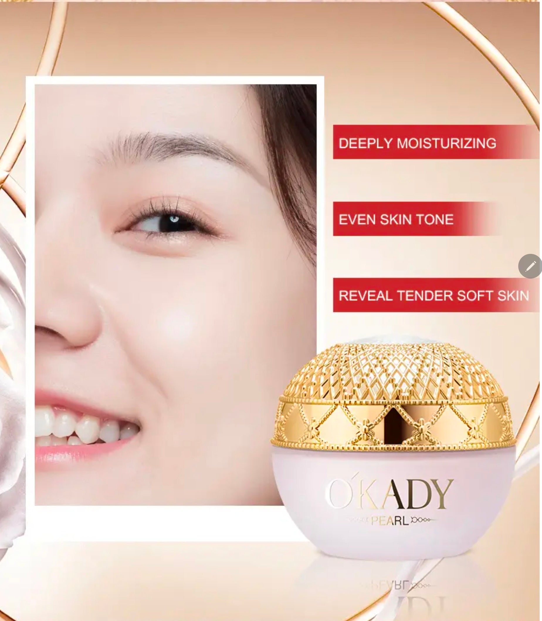 Zestaw na prezent OKADY Flower Secret Pure Pearl Lady Skin Care Set – Perłowa pielęgnacja anti-aging z efektem rozświetlenia i głębokiego nawilżenia