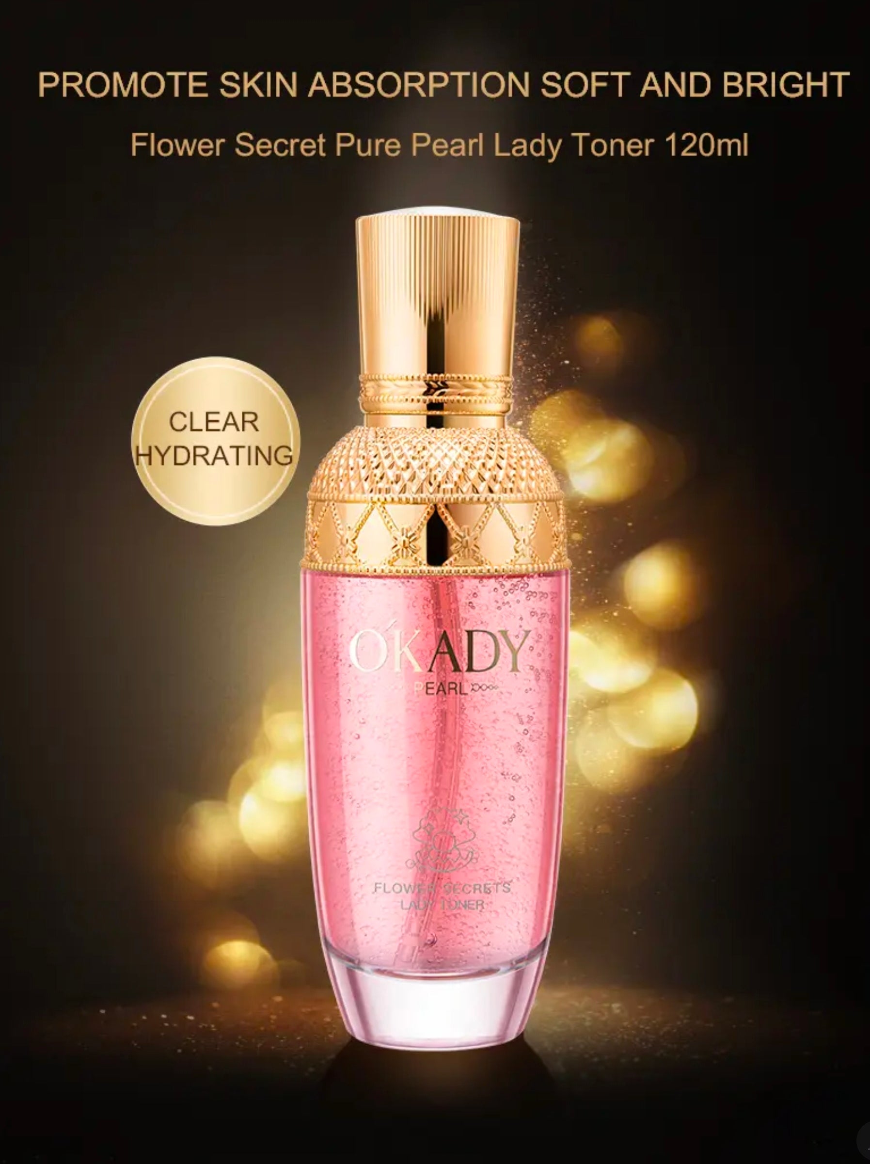 Zestaw na prezent OKADY Flower Secret Pure Pearl Lady Skin Care Set – Perłowa pielęgnacja anti-aging z efektem rozświetlenia i głębokiego nawilżenia