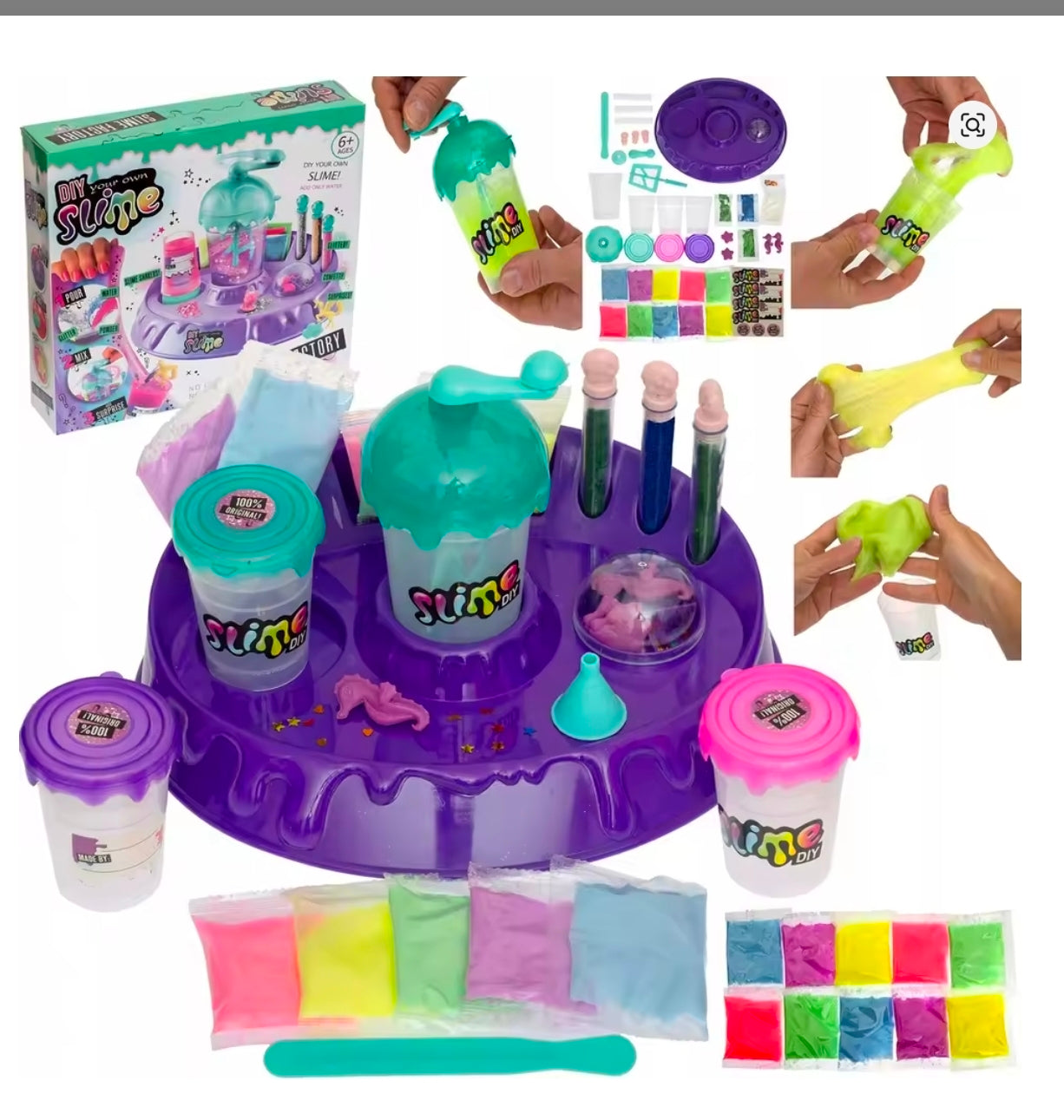 ZESTAW SLIMY SLIME DIY FABRYKA MIKSER DO ROBIENIA GLUTÓW DLA DZIECI