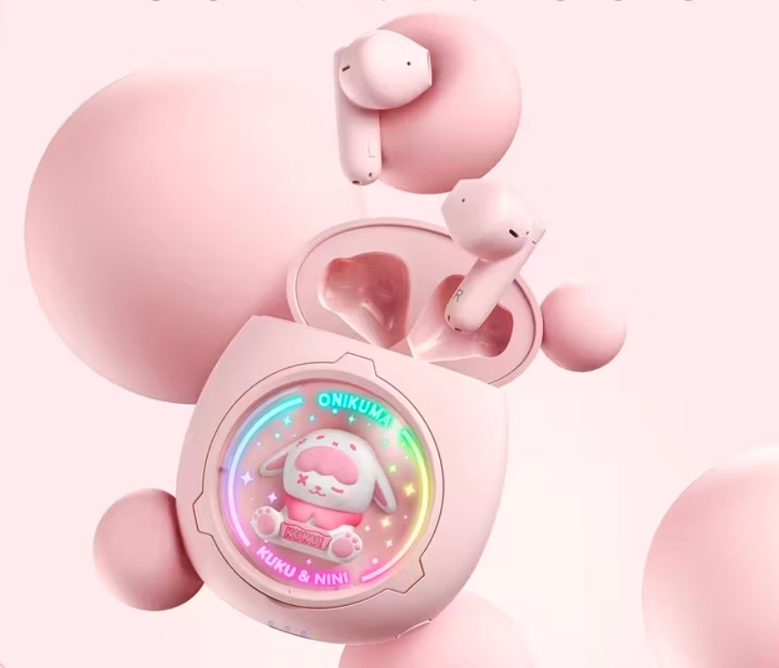 Bezprzewodowe Słuchawki Anime RGB. Redukcja Hałasu.Mikrofon.Etui.