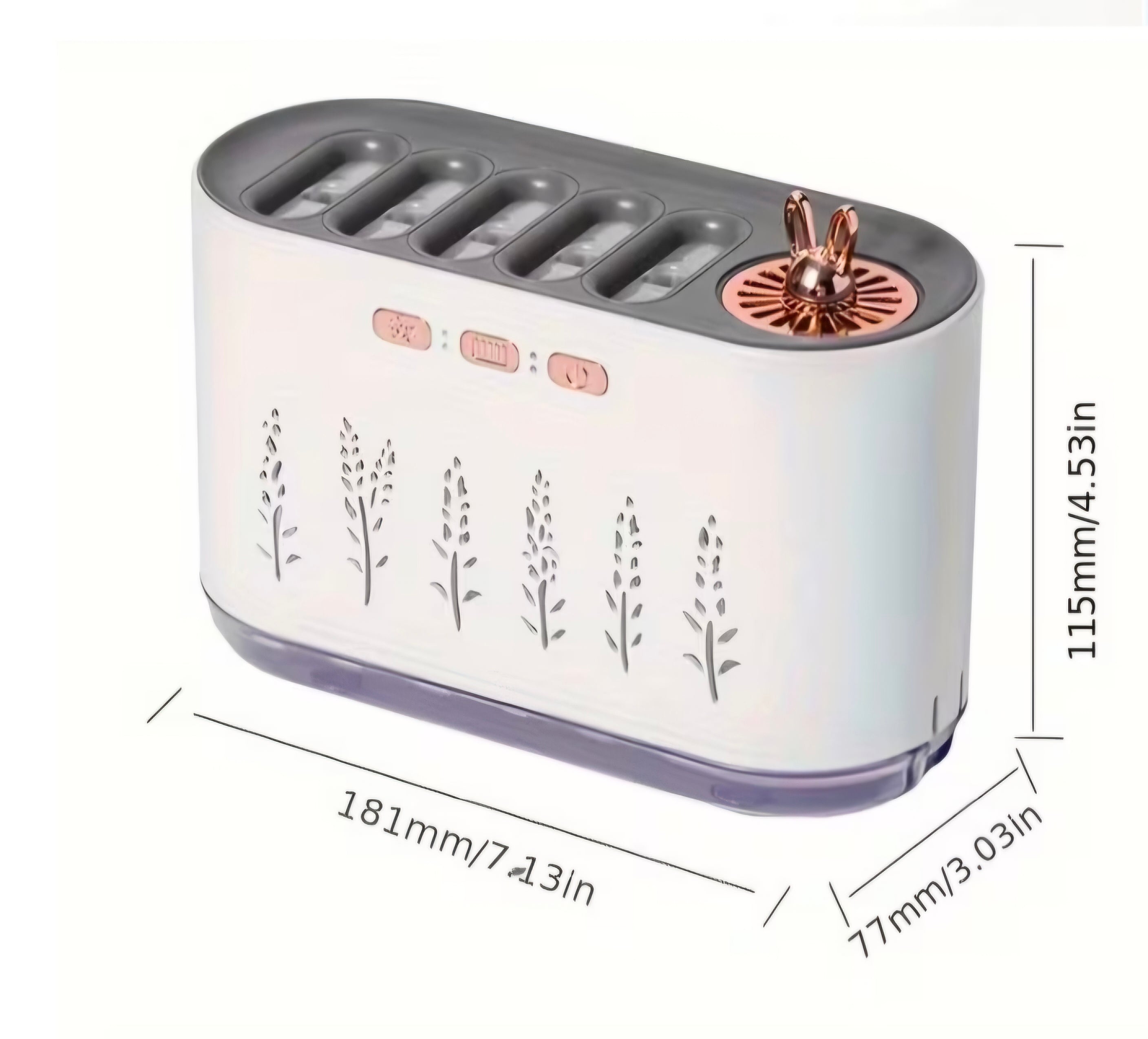 Nawilżacz powietrza LED 700 ml z 5 dyszami i aromaterapią.Kolorowa mgiełka