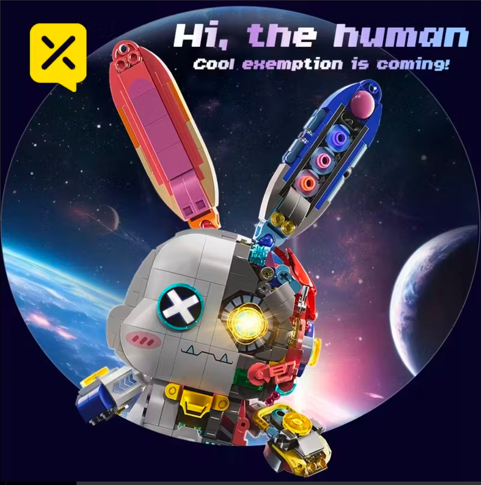 Mechaniczny Królik Robot – Spektakularny model 3D z 1377 elementów .LED